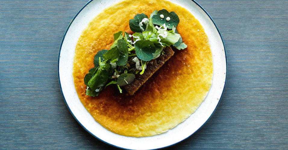 108-caramelized-milkskin-with-grilled-pork-belly-and-spicy-herbs